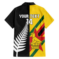 Custom New Zealand and Zimbabwe Hawaiian Shirt NZ Fern Zim Flag Half Style