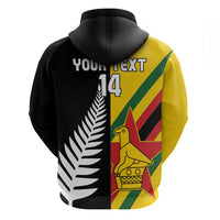 Custom New Zealand and Zimbabwe Hoodie NZ Fern Zim Flag Half Style