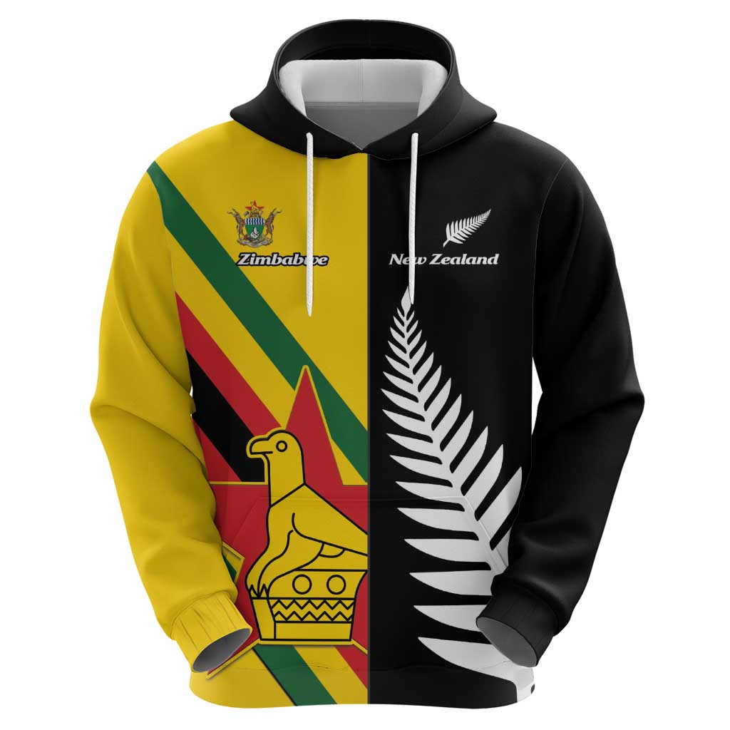 Custom New Zealand and Zimbabwe Hoodie NZ Fern Zim Flag Half Style