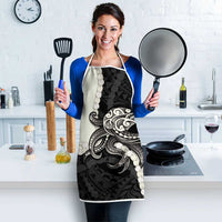 Black Polynesia Tribal Octopus Tattoo Apron Pikake Lei Polynesian Pattern