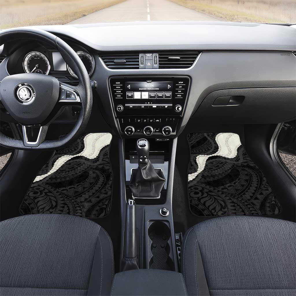 Black Polynesia Tribal Octopus Tattoo Car Mats Pikake Lei Polynesian Pattern