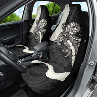Black Polynesia Tribal Octopus Tattoo Car Seat Cover Pikake Lei Polynesian Pattern