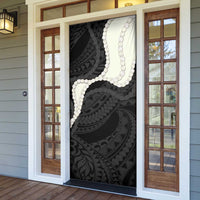 Black Polynesia Tribal Octopus Tattoo Door Cover Pikake Lei Polynesian Pattern