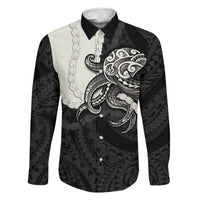 Black Polynesia Tribal Octopus Tattoo Family Matching Long Sleeve Bodycon Dress and Hawaiian Shirt Pikake Lei Polynesian Pattern