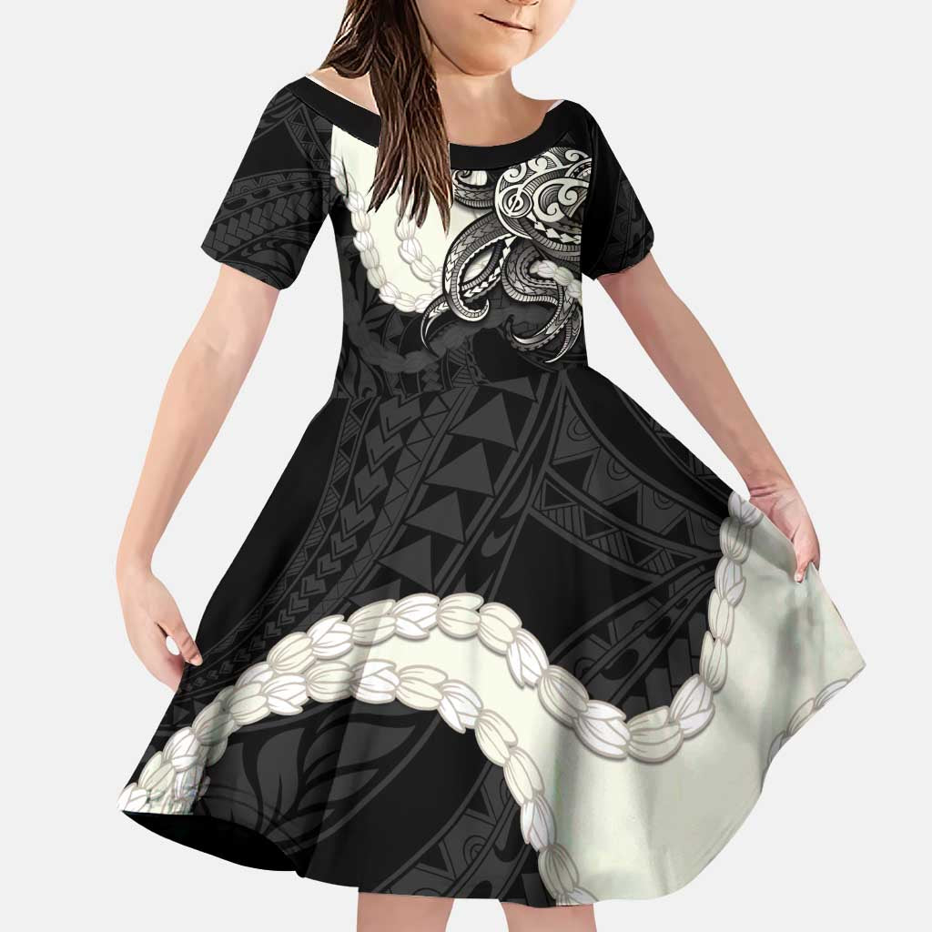 Black Polynesia Tribal Octopus Tattoo Family Matching Mermaid Dress and Hawaiian Shirt Pikake Lei Polynesian Pattern