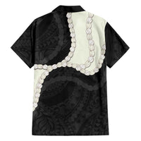 Black Polynesia Tribal Octopus Tattoo Family Matching Summer Maxi Dress and Hawaiian Shirt Pikake Lei Polynesian Pattern