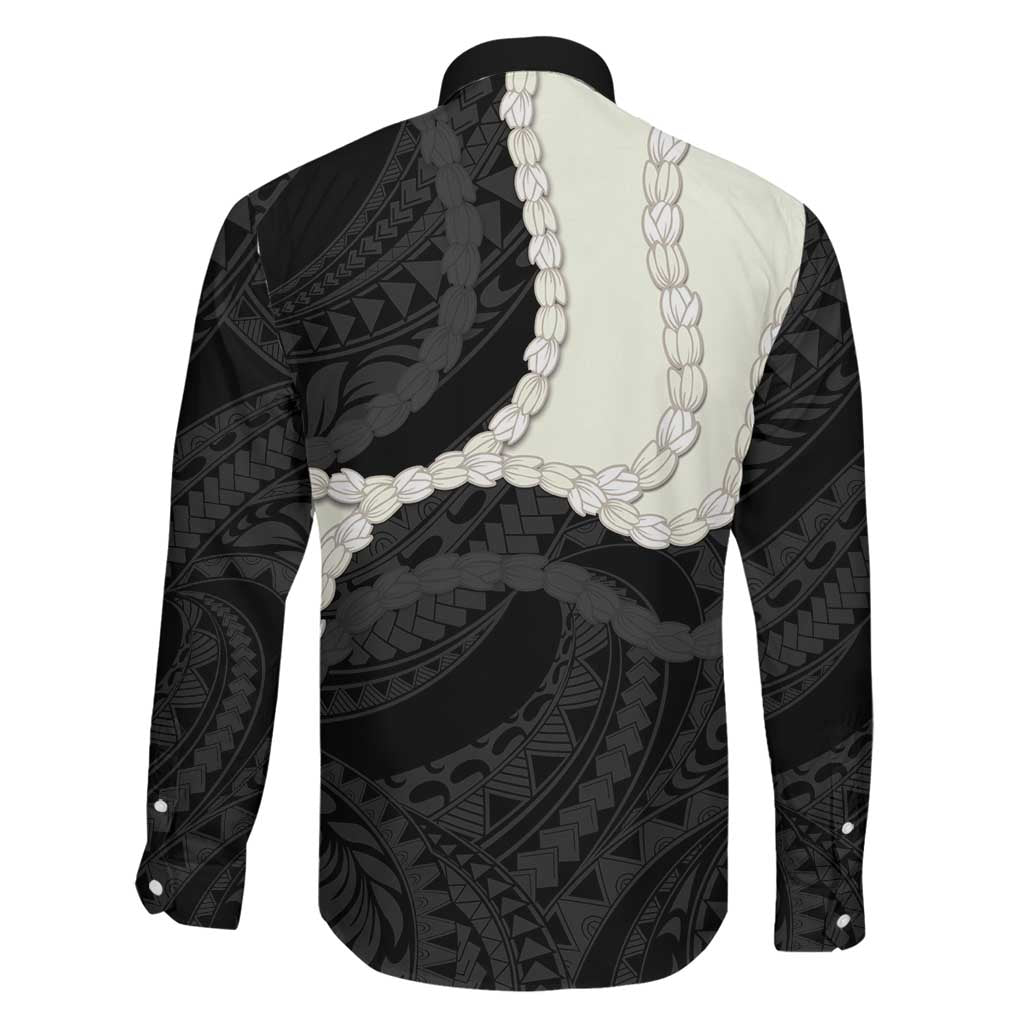 Black Polynesia Tribal Octopus Tattoo Family Matching Summer Maxi Dress and Hawaiian Shirt Pikake Lei Polynesian Pattern