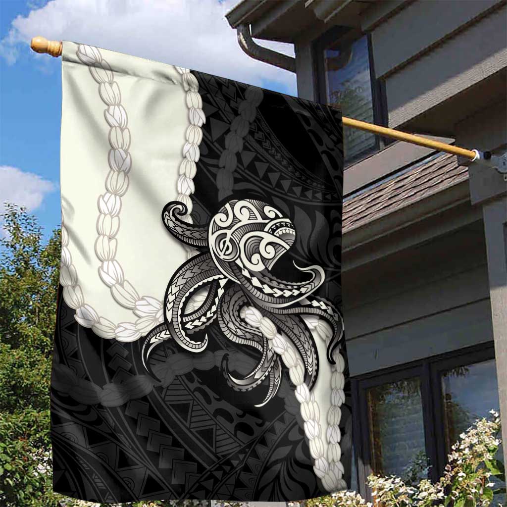 Black Polynesia Tribal Octopus Tattoo Garden Flag Pikake Lei Polynesian Pattern