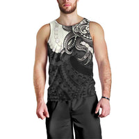 Black Polynesia Tribal Octopus Tattoo Men Tank Top Pikake Lei Polynesian Pattern