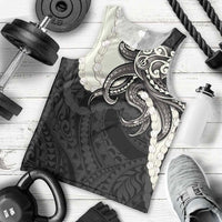 Black Polynesia Tribal Octopus Tattoo Men Tank Top Pikake Lei Polynesian Pattern