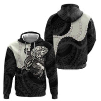 Black Polynesia Tribal Octopus Tattoo Zip Hoodie Pikake Lei Polynesian Pattern