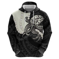 Black Polynesia Tribal Octopus Tattoo Zip Hoodie Pikake Lei Polynesian Pattern