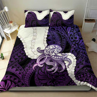 Purple Galaxy Polynesia Tribal Octopus Tattoo Bedding Set Pikake Lei Polynesian Pattern