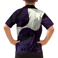 Purple Galaxy Polynesia Tribal Octopus Tattoo Family Matching Summer Maxi Dress and Hawaiian Shirt Pikake Lei Polynesian Pattern LT14 - Polynesian Pride