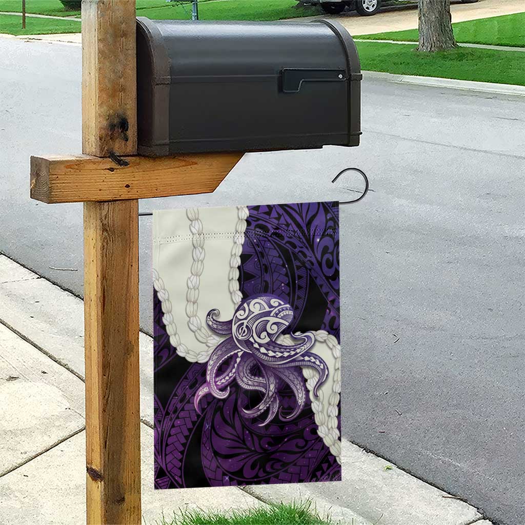 Purple Galaxy Polynesia Tribal Octopus Tattoo Garden Flag Pikake Lei Polynesian Pattern