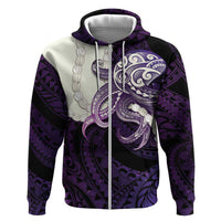 Purple Galaxy Polynesia Tribal Octopus Tattoo Hoodie Pikake Lei Polynesian Pattern
