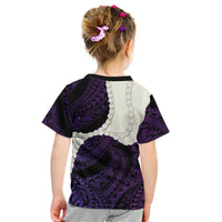 Purple Galaxy Polynesia Tribal Octopus Tattoo Kid T Shirt Pikake Lei Polynesian Pattern