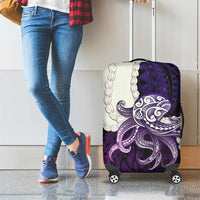 Purple Galaxy Polynesia Tribal Octopus Tattoo Luggage Cover Pikake Lei Polynesian Pattern