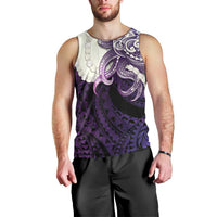 Purple Galaxy Polynesia Tribal Octopus Tattoo Men Tank Top Pikake Lei Polynesian Pattern
