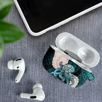 Teal Galaxy Polynesia Tribal Octopus Tattoo AirPods Case Pikake Lei Polynesian Pattern