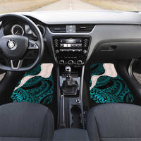 Teal Galaxy Polynesia Tribal Octopus Tattoo Car Mats Pikake Lei Polynesian Pattern