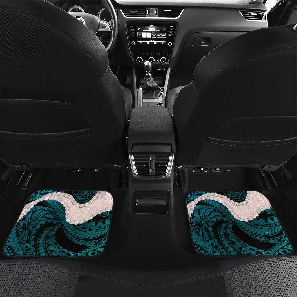 Teal Galaxy Polynesia Tribal Octopus Tattoo Car Mats Pikake Lei Polynesian Pattern