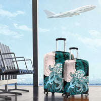 Teal Galaxy Polynesia Tribal Octopus Tattoo Luggage Cover Pikake Lei Polynesian Pattern