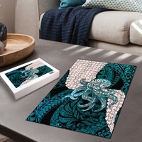 Teal Galaxy Polynesia Tribal Octopus Tattoo Puzzle Pikake Lei Polynesian Pattern