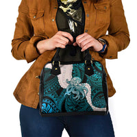 Teal Galaxy Polynesia Tribal Octopus Tattoo Shoulder Handbag Pikake Lei Polynesian Pattern