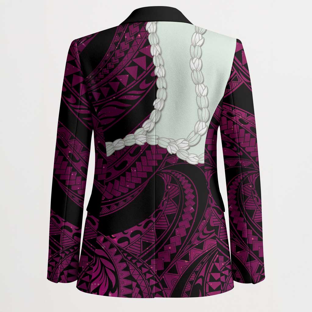 Pink Galaxy Polynesia Tribal Octopus Tattoo Blazer Pikake Lei Polynesian Pattern