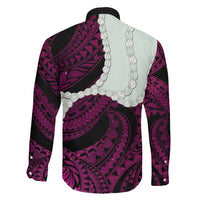 Pink Galaxy Polynesia Tribal Octopus Tattoo Family Matching Summer Maxi Dress and Hawaiian Shirt Pikake Lei Polynesian Pattern