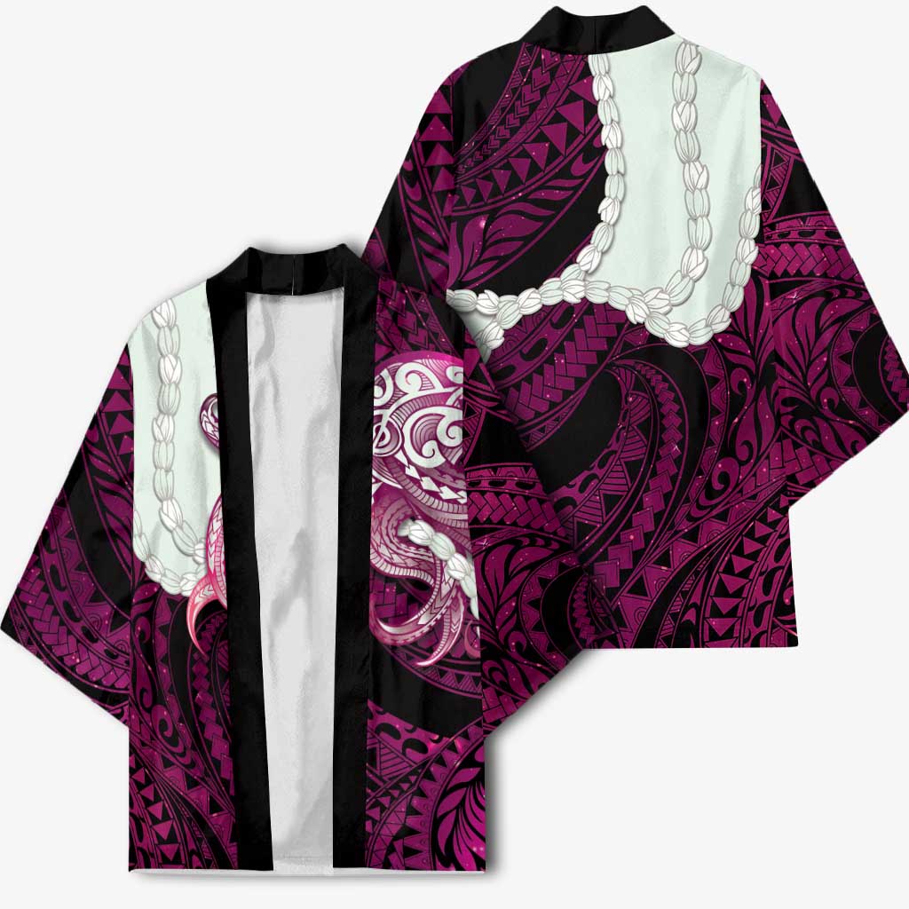 Pink Galaxy Polynesia Tribal Octopus Tattoo Kimono Pikake Lei Polynesian Pattern