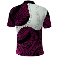 Pink Galaxy Polynesia Tribal Octopus Tattoo Polo Shirt Pikake Lei Polynesian Pattern
