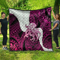 Pink Galaxy Polynesia Tribal Octopus Tattoo Quilt Pikake Lei Polynesian Pattern