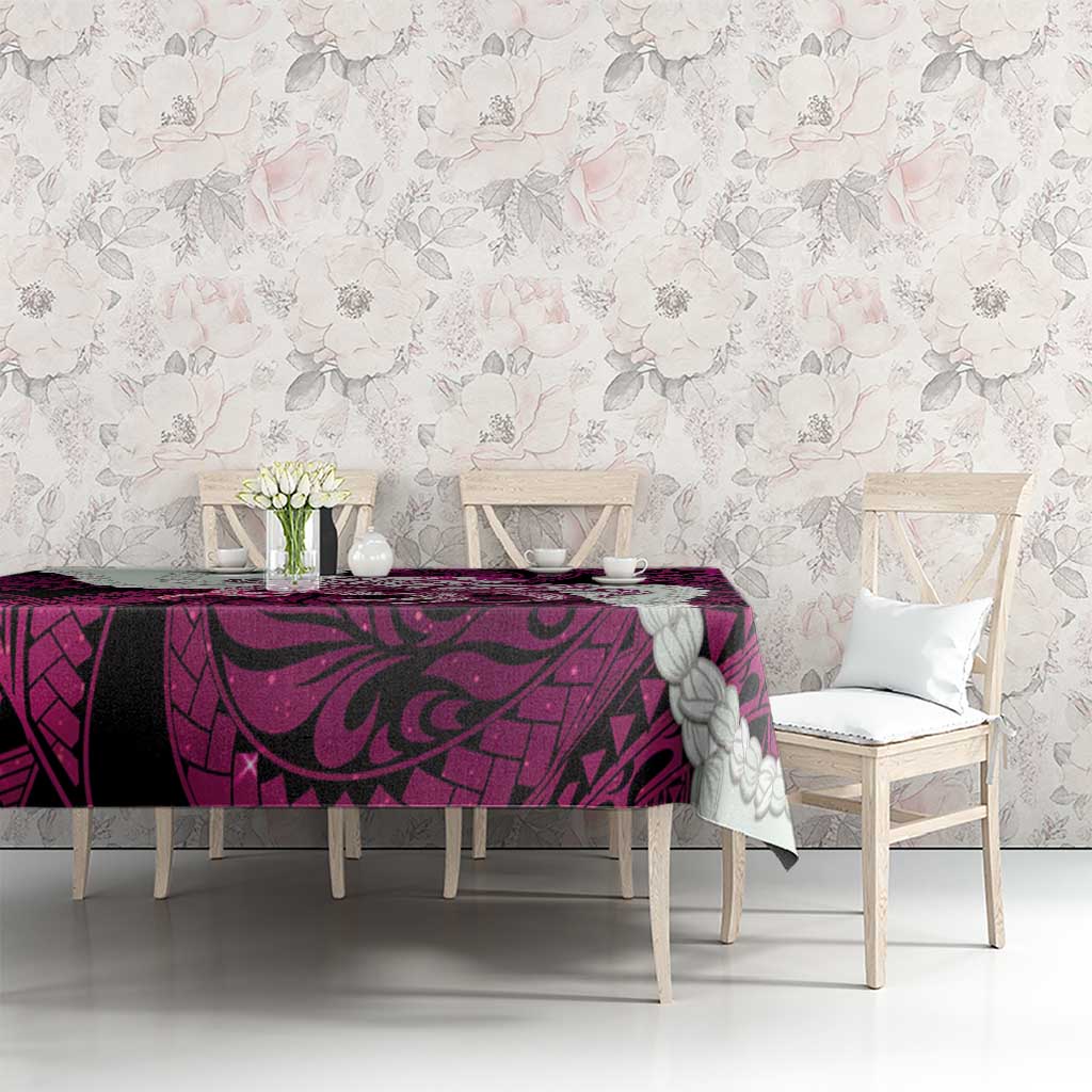 Pink Galaxy Polynesia Tribal Octopus Tattoo Tablecloth Pikake Lei Polynesian Pattern
