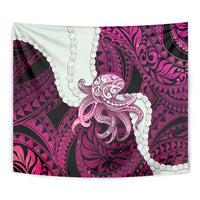 Pink Galaxy Polynesia Tribal Octopus Tattoo Tapestry Pikake Lei Polynesian Pattern