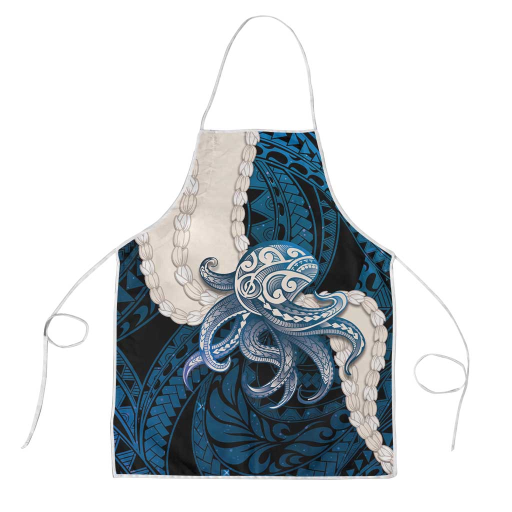 Blue Galaxy Polynesia Tribal Octopus Tattoo Apron Pikake Lei Polynesian Pattern