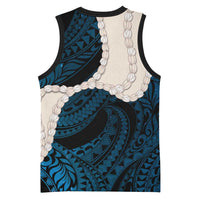 Blue Galaxy Polynesia Tribal Octopus Tattoo Basketball Jersey Pikake Lei Polynesian Pattern
