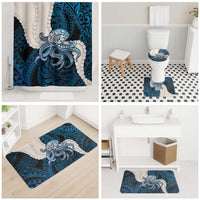 Blue Galaxy Polynesia Tribal Octopus Tattoo Bathroom Set Pikake Lei Polynesian Pattern