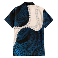 Blue Galaxy Polynesia Tribal Octopus Tattoo Family Matching Off The Shoulder Long Sleeve Dress and Hawaiian Shirt Pikake Lei Polynesian Pattern