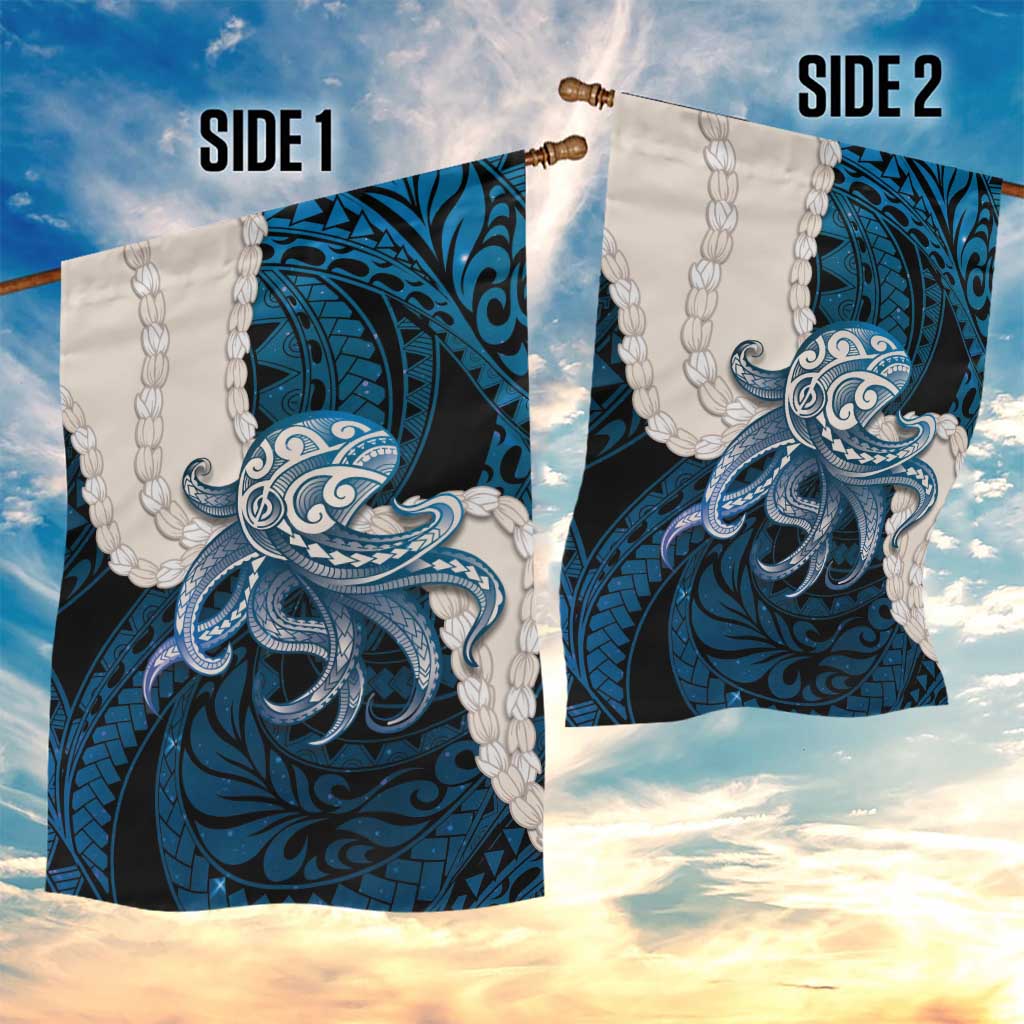 Blue Galaxy Polynesia Tribal Octopus Tattoo Garden Flag Pikake Lei Polynesian Pattern