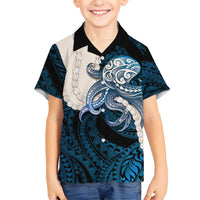 Blue Galaxy Polynesia Tribal Octopus Tattoo Hawaiian Shirt Pikake Lei Polynesian Pattern