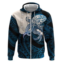 Blue Galaxy Polynesia Tribal Octopus Tattoo Hoodie Pikake Lei Polynesian Pattern