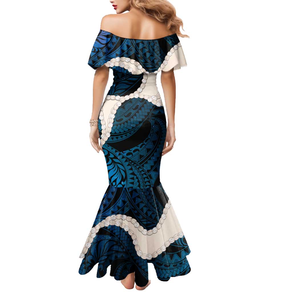 Blue Galaxy Polynesia Tribal Octopus Tattoo Mermaid Dress Pikake Lei Polynesian Pattern