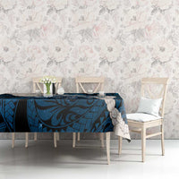 Blue Galaxy Polynesia Tribal Octopus Tattoo Tablecloth Pikake Lei Polynesian Pattern