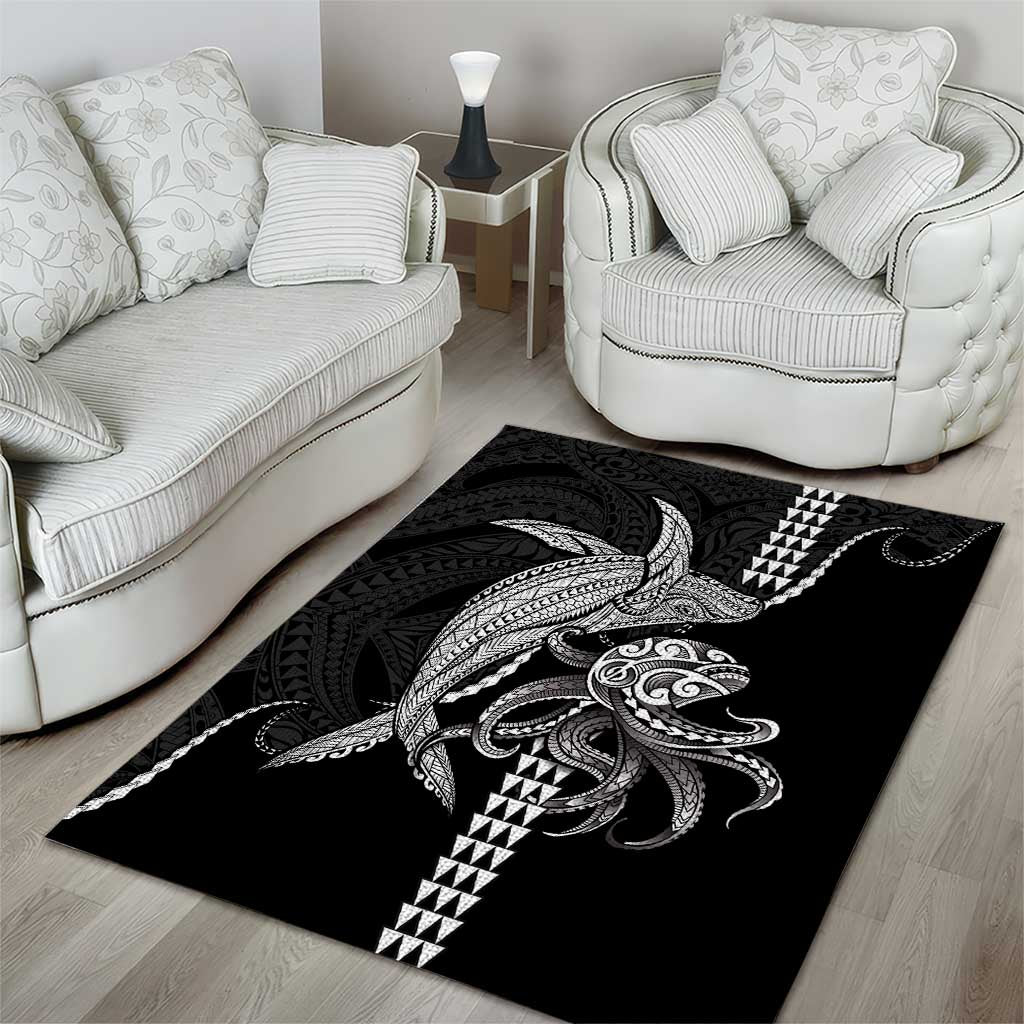 Kanaloa Aloha Hawaii Area Rug Humpback Whale Octopus Tattoo Kakau Pattern