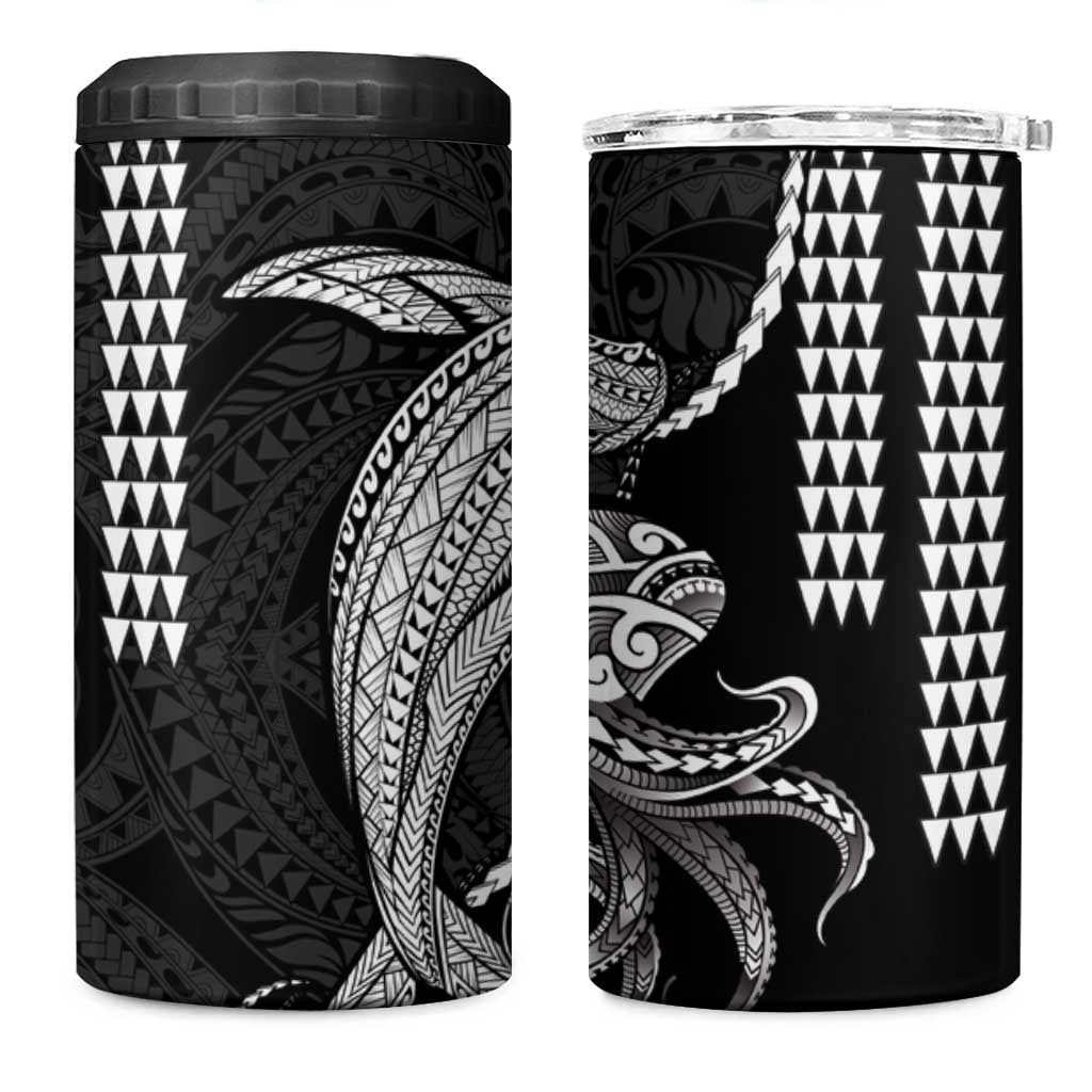 Kanaloa Aloha Hawaii 4 in 1 Can Cooler Tumbler Humpback Whale Octopus Tattoo Kakau Pattern