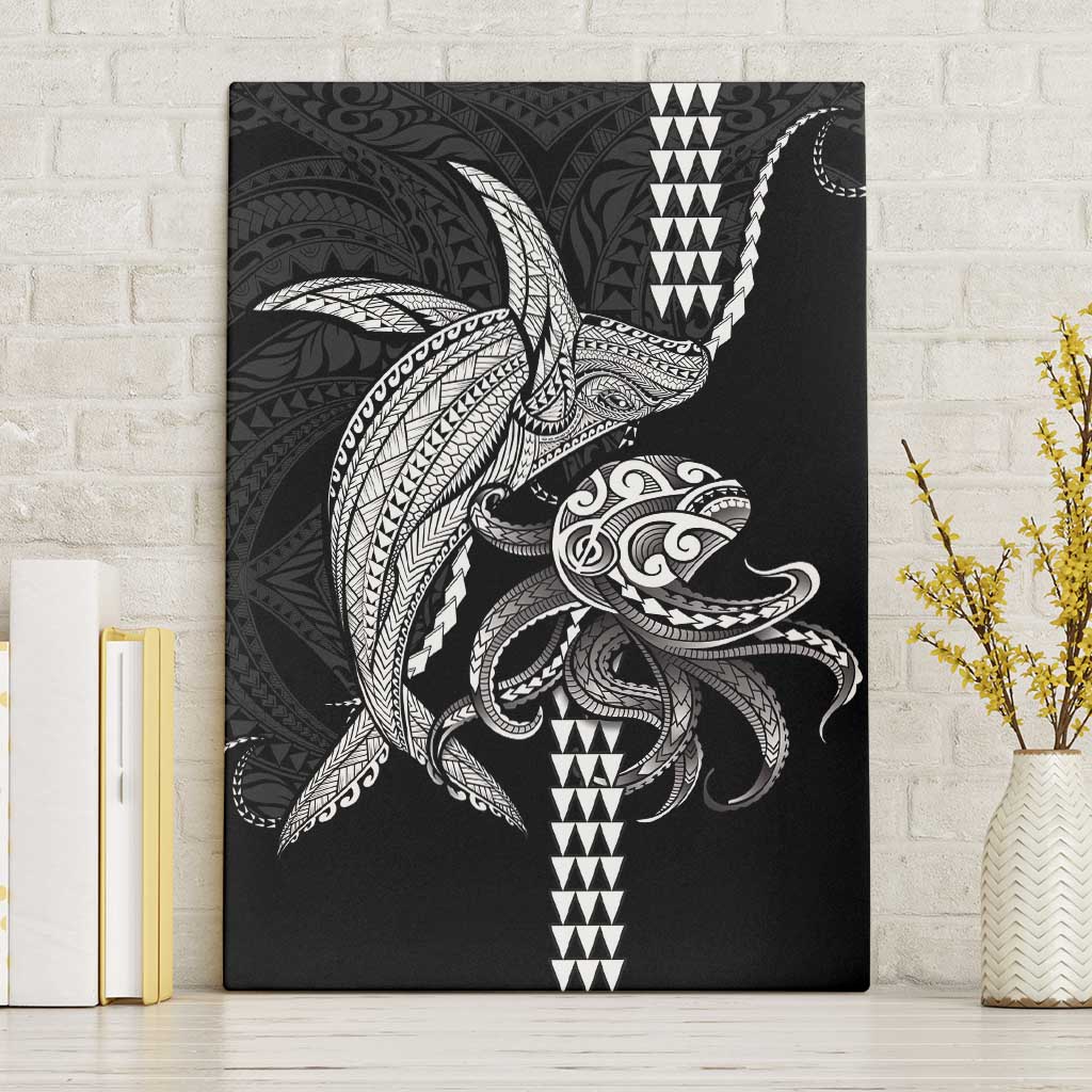Kanaloa Aloha Hawaii Canvas Wall Art Humpback Whale Octopus Tattoo Kakau Pattern