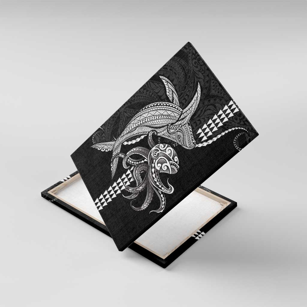 Kanaloa Aloha Hawaii Canvas Wall Art Humpback Whale Octopus Tattoo Kakau Pattern