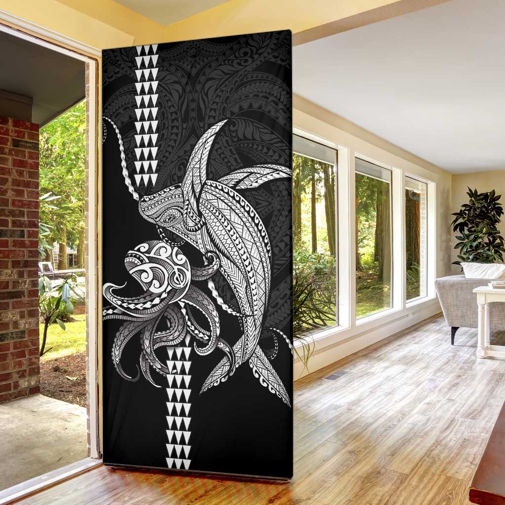 Kanaloa Aloha Hawaii Door Cover Humpback Whale Octopus Tattoo Kakau Pattern